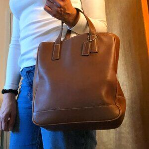 Vintage Coach Hampton Leather Tote 7787, Light Brown